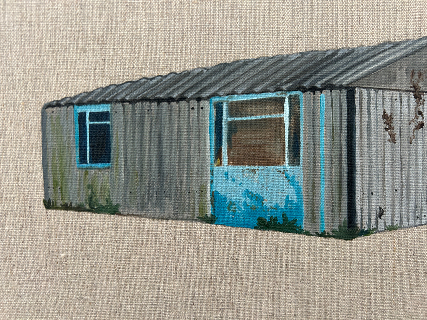 'Double Garage' Oil painting on Linen