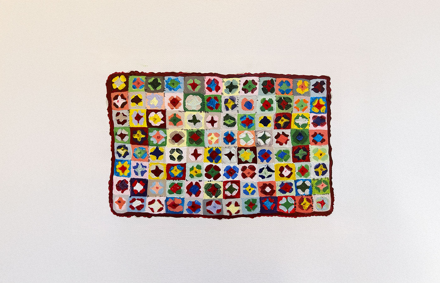'Crochet blanket- Mini' Oil painting on board