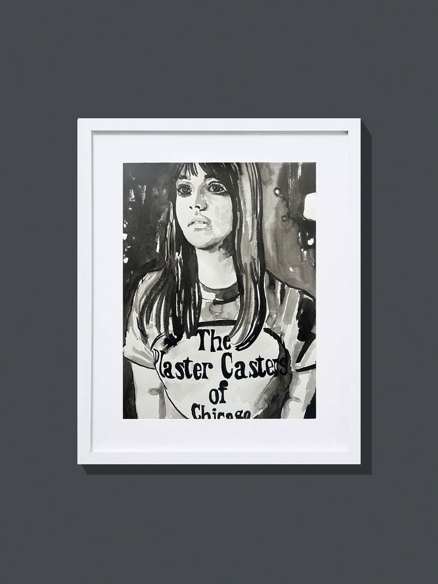 'Cynthia Plastercaster' Ink painting on paper