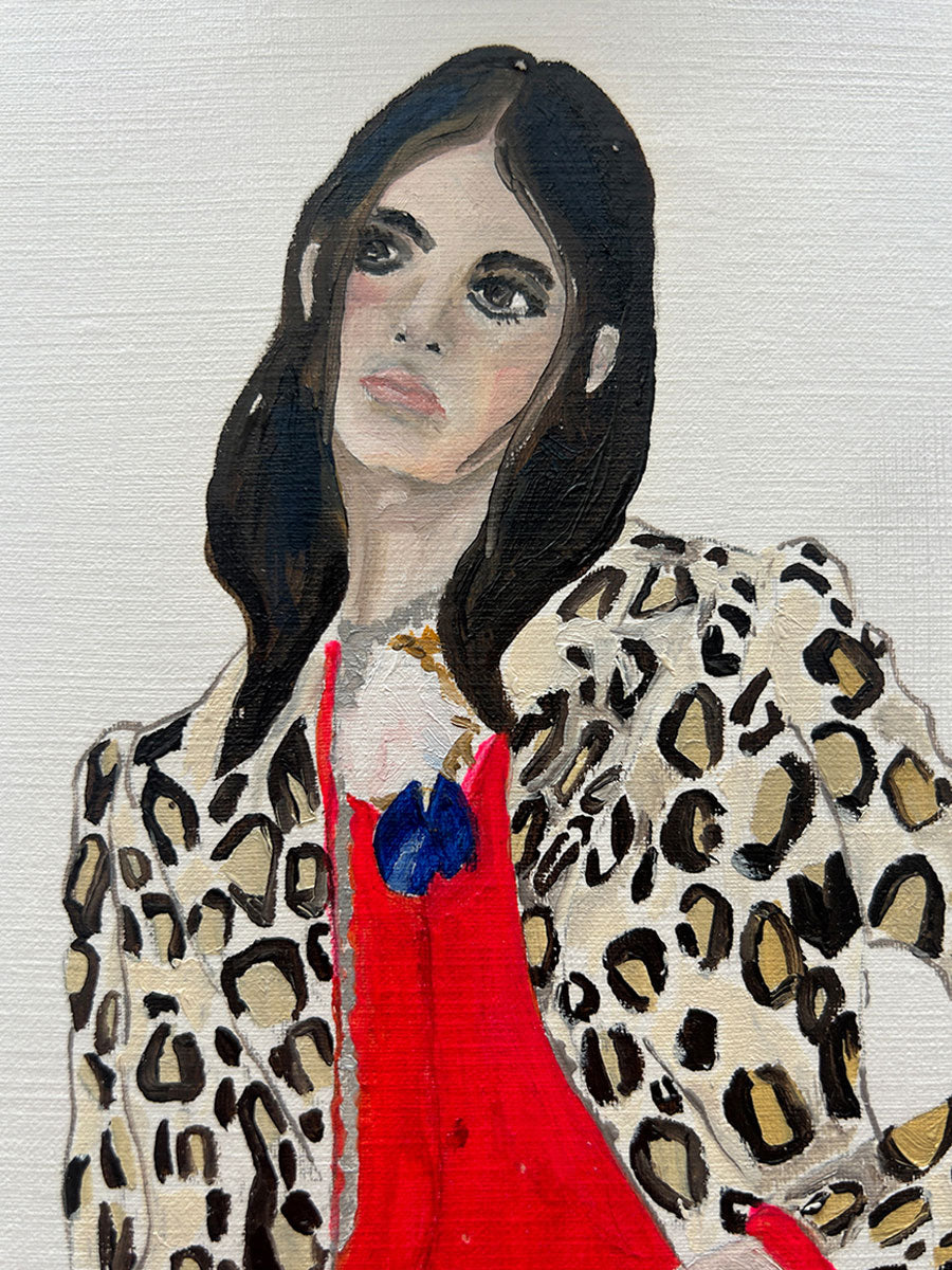 'Dries Van Noten AW22' Oil painting on paper- Black frame