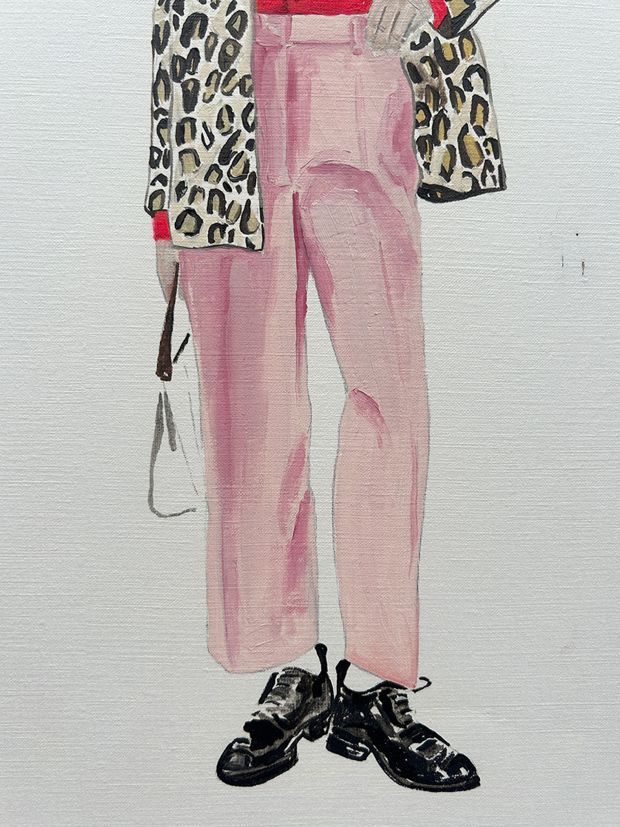 'Dries Van Noten AW22' Oil painting on paper- Black frame