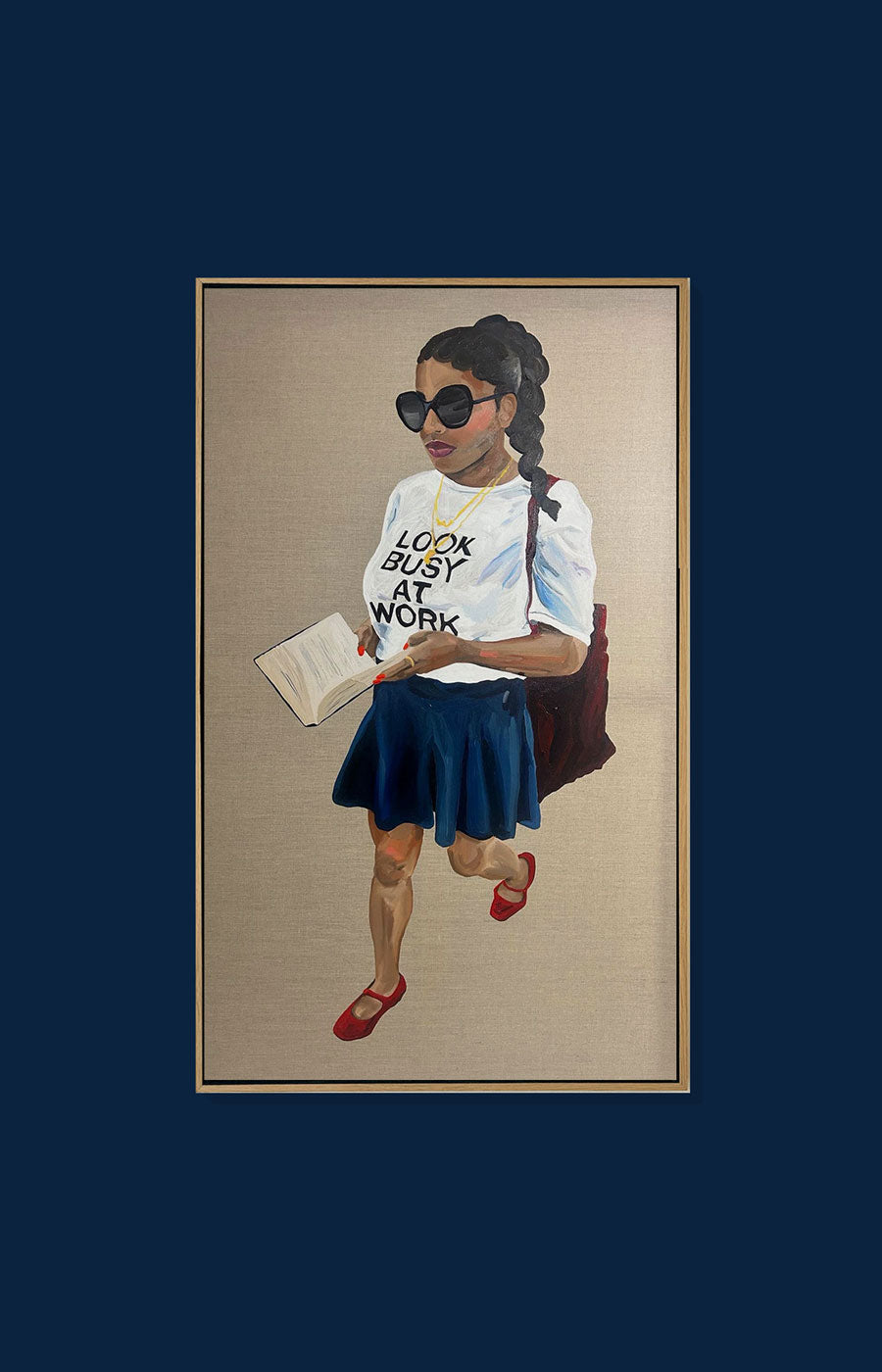 'Look Busy at Work' Oil painting on Linen