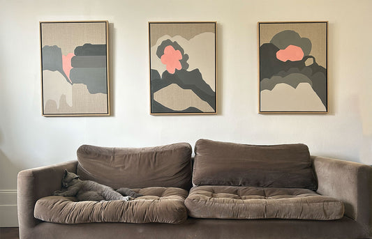 'Salmon Clouds' triptych Oil paintings on linen