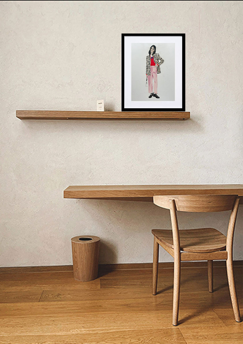 'Dries Van Noten AW22' Oil painting on paper- Black frame