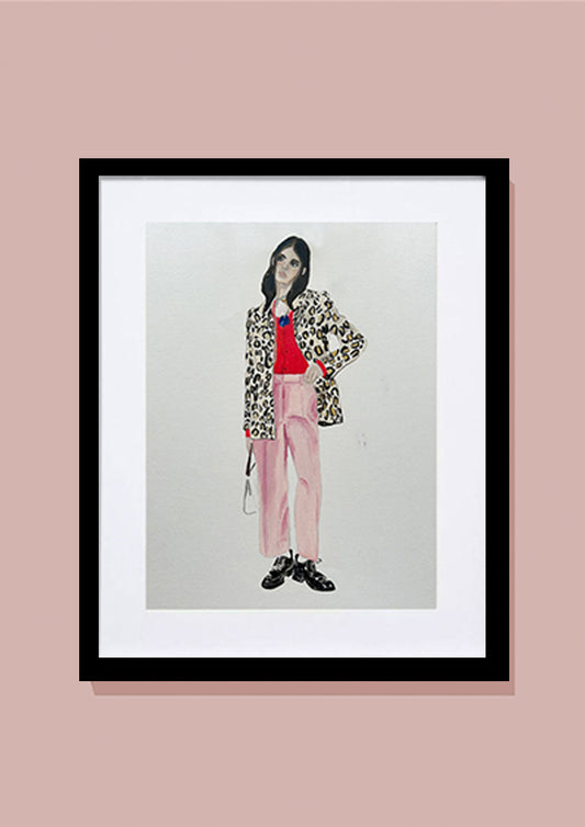 'Dries Van Noten AW22' Oil painting on paper- Black frame