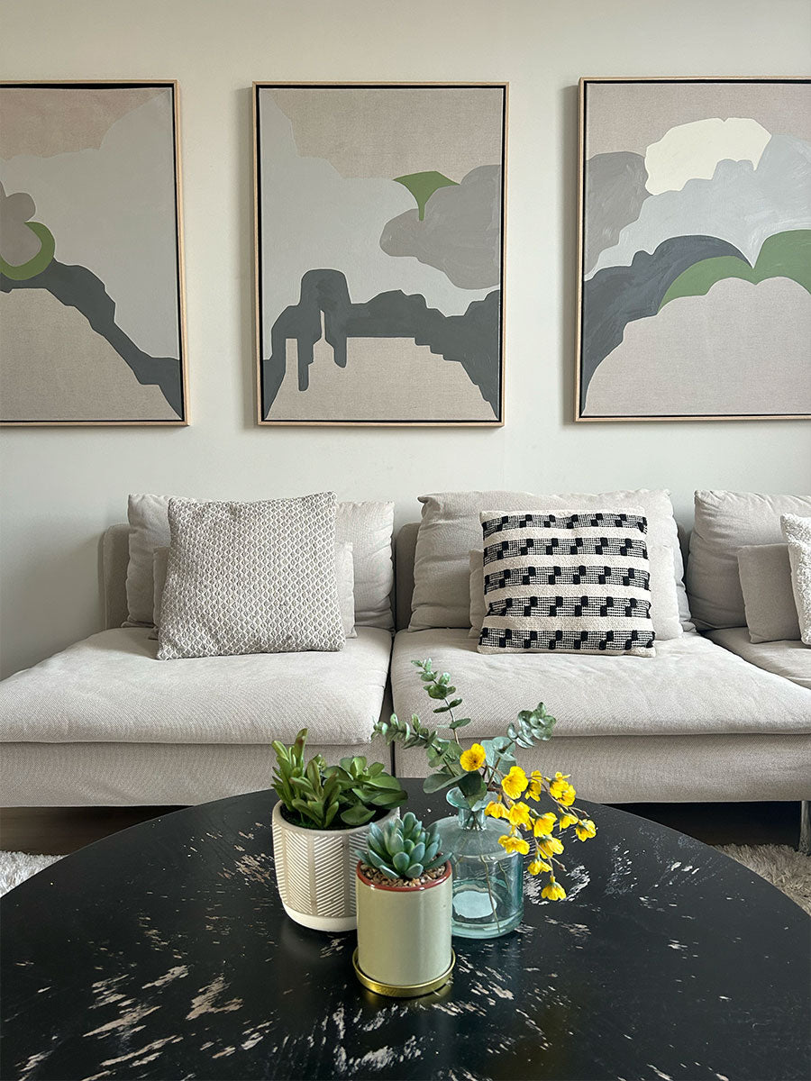 'Sage hills' triptych Oil paintings on linen