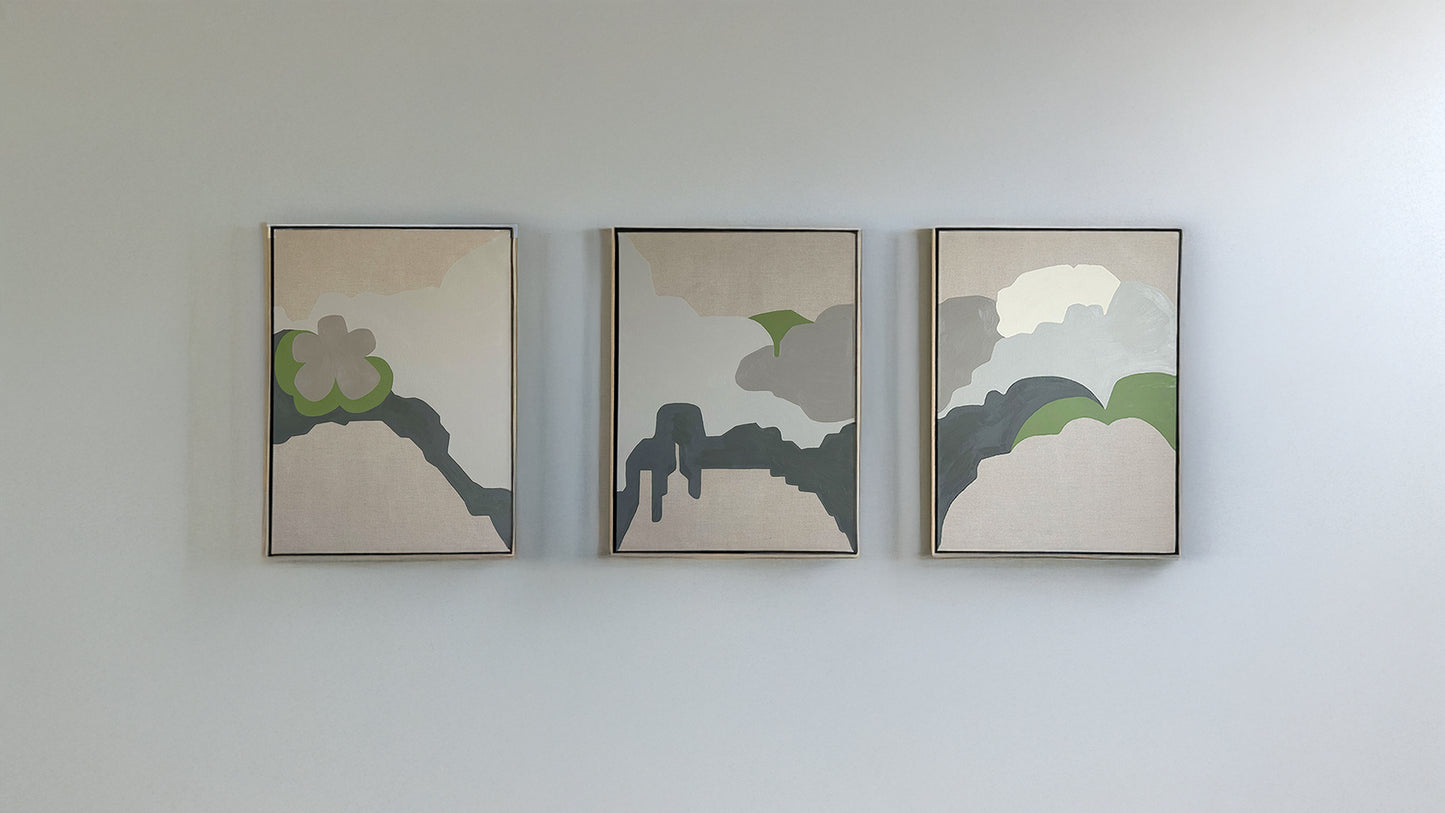 'Sage hills' triptych Oil paintings on linen